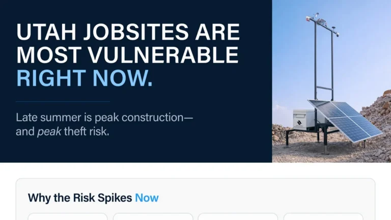 Utah jobsites are most vulnerable right now — late summer peak theft season
