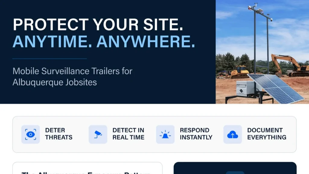 Protect your site anytime, anywhere — mobile surveillance trailers for Albuquerque jobsites
