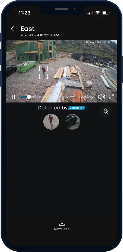 SunRoad app detecting a person on site