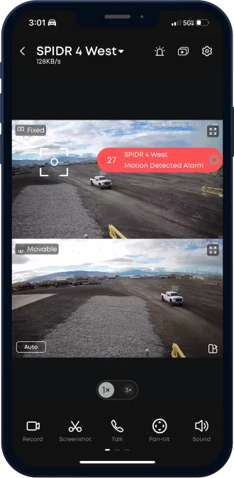 Phone showing a SunRoad intrusion alert