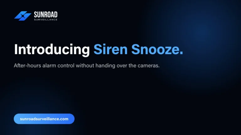 Introducing Siren Snooze — after-hours alarm control without handing over the cameras